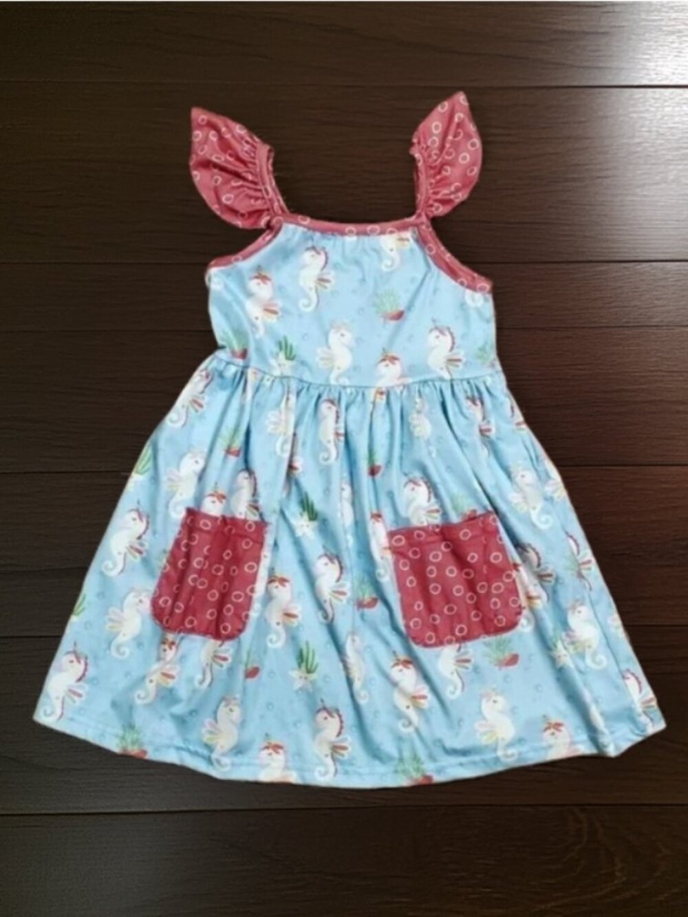 Pete + Lucy Sea Unicorn Print Dress Size 4T